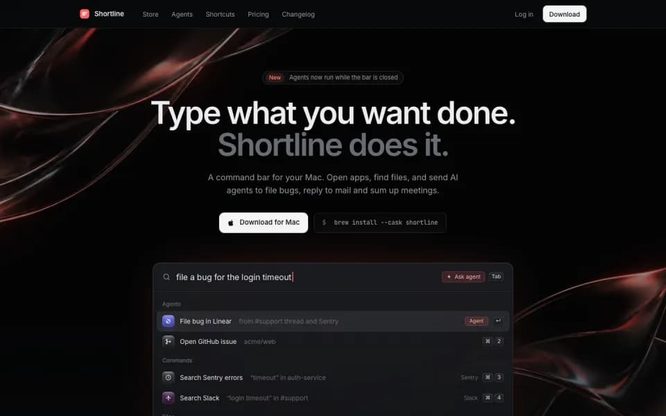 Shortline landing page