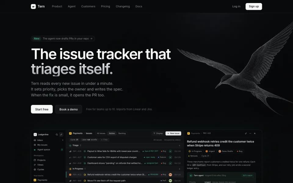 Tern landing page
